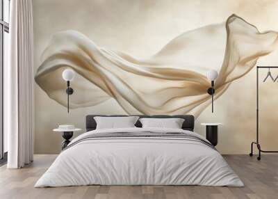 Cloth – Artistic Photo of Flowing Cloth Suspended in Midair Creating a Weightless Appearance Wall mural