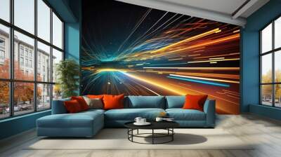 Data connection speed lines generative ai technology abstract background Wall mural