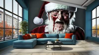 Drunk bad Santa clause Portrait Royalty-free fictitious generative AI artwork that doesn't exist in real life. Wall mural