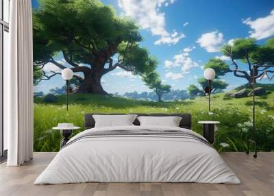 empty 3D cartoon background for kids and animation  generative ai creation  Wall mural