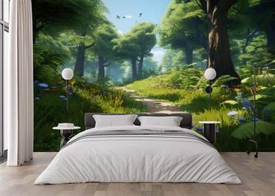 empty 3D cartoon background for kids and animation  generative ai creation  Wall mural