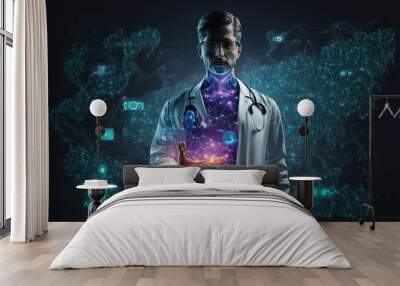 Healthcare and medical abstract layout showcasing the future of medical treatments generative ai design  Wall mural