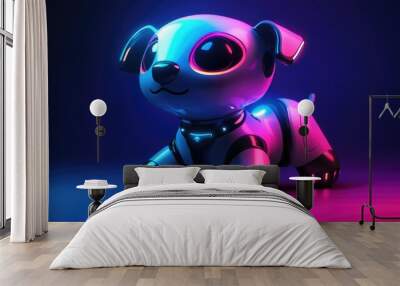 Robo-Dog in a Futuristic Playground with Minimalistic Abstract Background Wall mural