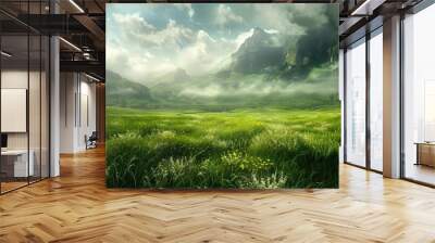 Emerald Isle The Lush Landscape AI generated Wall mural