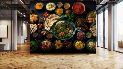 Typical Arab food and products, interesting aromas and colours Wall mural