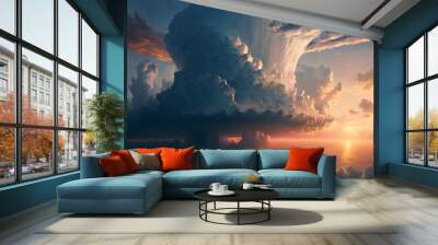 A dramatic overcast sky. Suitable for scenes of alien invasion, hell, apocalypse etc.	
 Wall mural