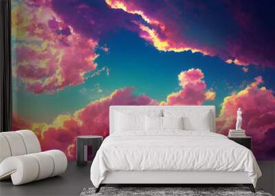 Gorgeous clouds lit by the sun.  Wall mural