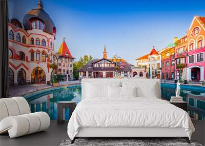 Komarno, Slovakia. Downtown square, Courtyard of Europe, slovak travel destination. Wall mural