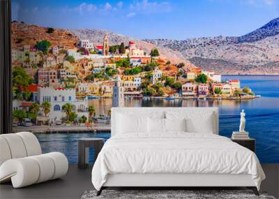 Rhodes, Greece - Colored island of Symi Wall mural