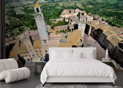 San Gimignano, town of beautiful towers, Tuscany Wall mural