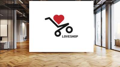 Love shop logo symbol icon vector  Wall mural