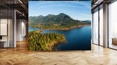 Beautiful Aerial Panoramic View of Kennedy Lake during a vibrant sunny day. Located on the West Coast of Vancouver Island near Tofino and Ucluelet, British Columbia, Canada. Wall mural