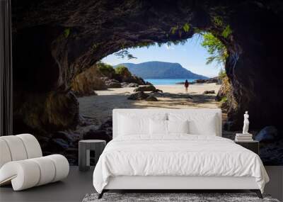 Beautiful cave on the Pacific Ocean Coast during a sunny summer day. Taken in San Josef Beach, Cape Scott, Vancouver Island, BC, Canada. Wall mural