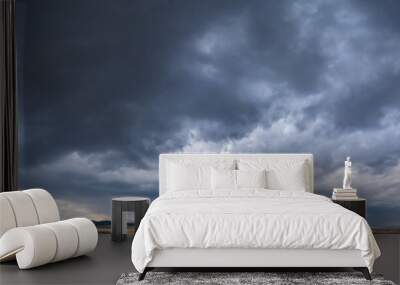 Dramatic Stormy Cloudscape During Sunset in Alberta, Canada Wall mural