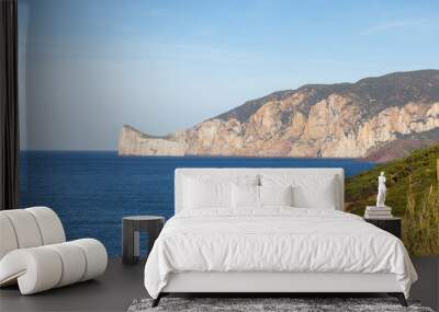 Rocky Cliffs on the Sea Coast. Sardinia, Italy. Nature Background Wall mural