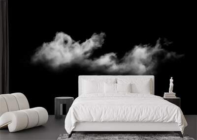 White Cloud Isolated on Black Background. Good for Atmosphere Creation Wall mural