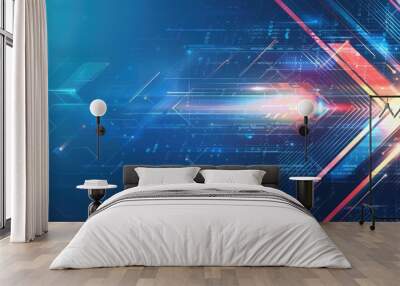 abstract arrow with digital technology background Wall mural