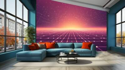 Abstract background with glowing lines and a futuristic feel. Wall mural