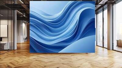 Abstract blue wave pattern, flowing and dynamic, perfect for modern design. Wall mural