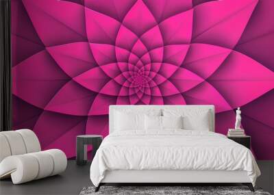 Abstract pink geometric flower pattern background. Wall mural