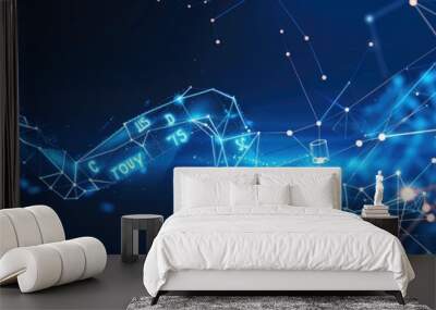 banner background with glowing futuristic Wall mural