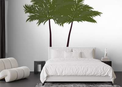 Two palm trees isolated on a white background flat illustration Wall mural