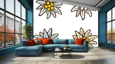 Edelweiss flower alps logo symbol Wall mural