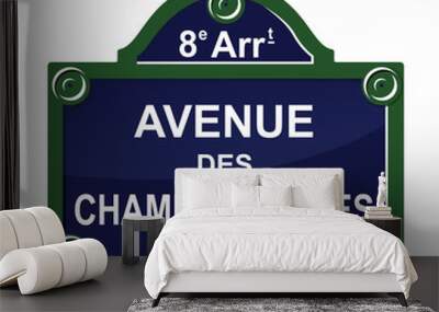 Paris street avenue plate sign symbol Wall mural