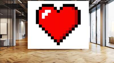 Pixel art heart love color icon valentine Wall mural