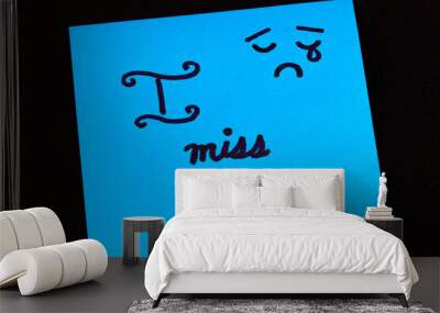 Blue sticky note sorry message  Wall mural