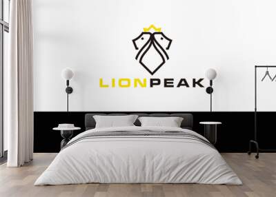 Lion couple logo template vector Wall mural