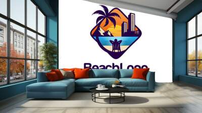 beach logo vector Wall mural