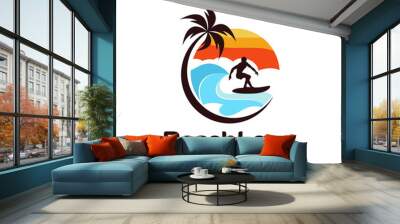 beach logo vector Wall mural