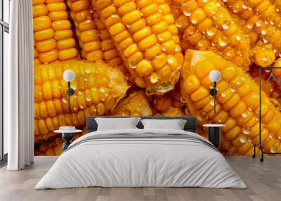 Corn with droplets of water Wall mural