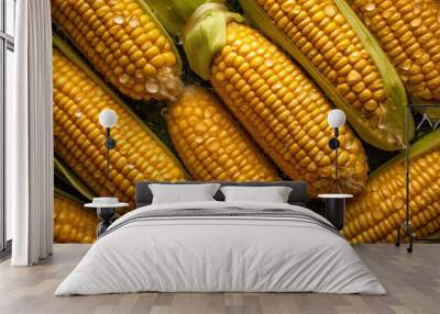 Corn with droplets of water Wall mural