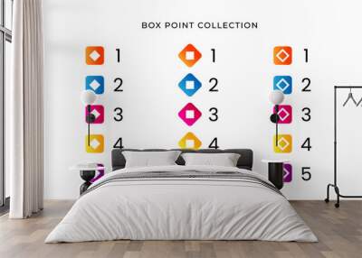 Colorful box point collection number with gradient free vector Wall mural