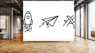 Editable line icon set for accelerating start up business design Wall mural