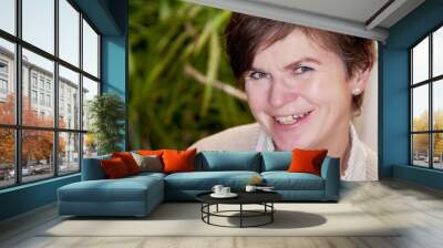 Cheerful woman portrait Wall mural