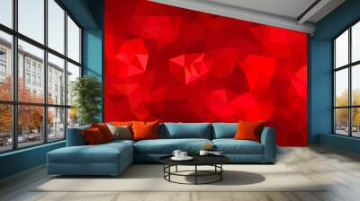 low poly background red 2 Wall mural