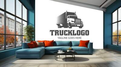 Truck Logo, cargo logo, delivery cargo trucks, Logistic logo Wall mural