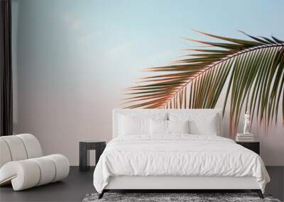 Nature's beauty: Exotic island setting with palm trees and a serene ocean. Wall mural