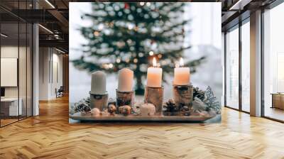 The candles on the Advent wreath are lit every Sunday according to tradition Wall mural