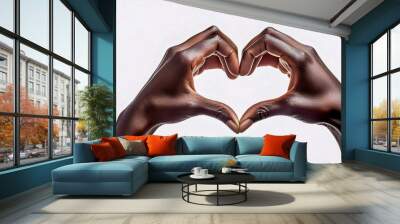 Hands of an African American making the symbol of a heart Wall mural