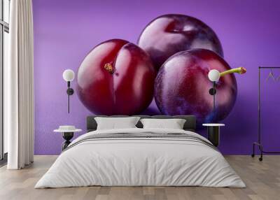 Plum on lilac background Wall mural