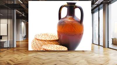 Vessel with two straw basket Wall mural