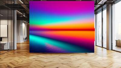 Abstract rainbow sunset beach background AI Wall mural