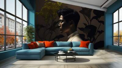 fashion portrait male model Wall mural