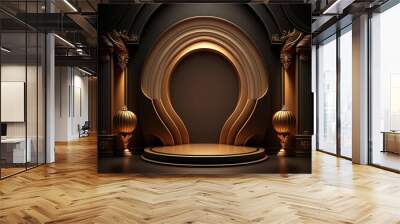 gold and black background Wall mural