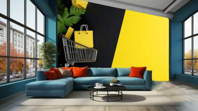 background with minimal object of online shopping Wall mural