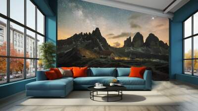 Noche en las Dolomitas, Alpes Italianos Wall mural